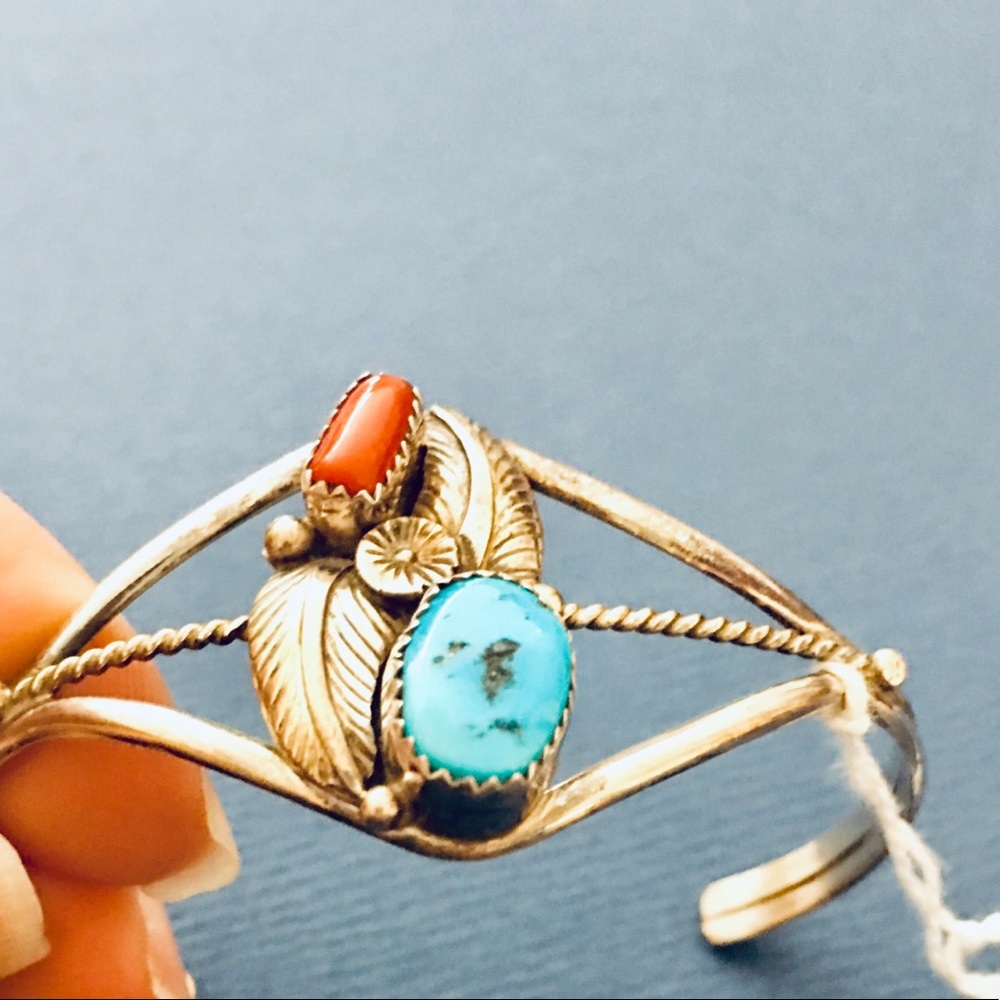 Sterling silver cuff bracelet boho - Picture 1 of 6